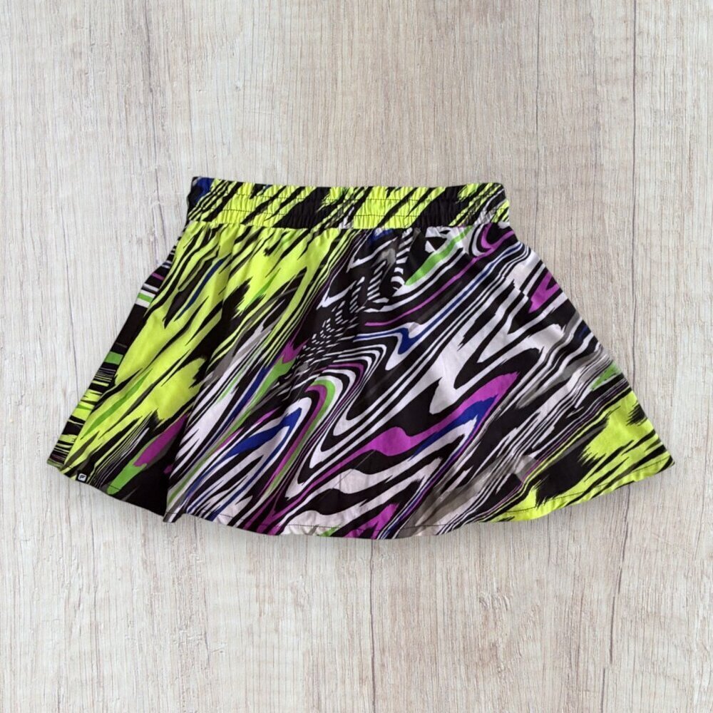 Fabletics XS Skort Neon Green Abstract Print Zip Pocket Active Skirt - Picture 3 of 3